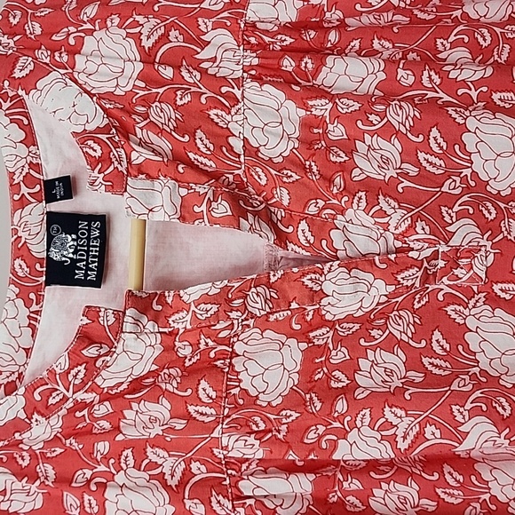 Madison Mathews High Waisted Floral Peach sz Large - Picture 4 of 10